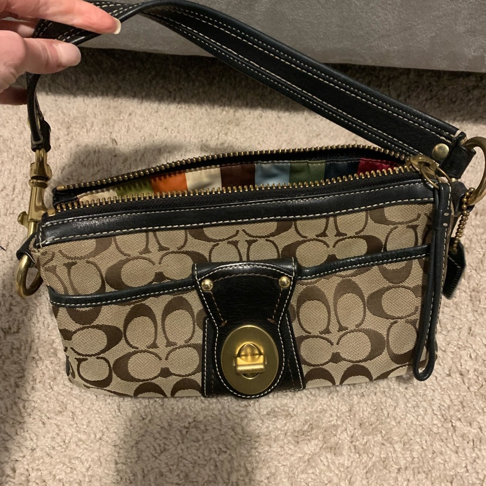 Coach K0671-10337 Black Leather Hobo Bag